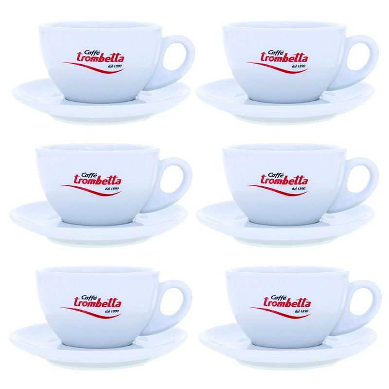 Cafe Latte Tassen "Trombetta" | 6 Stück