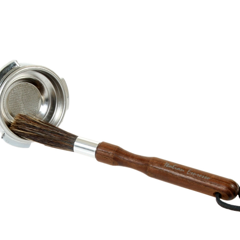 Espressopinsel Echtholz dunkelbraun