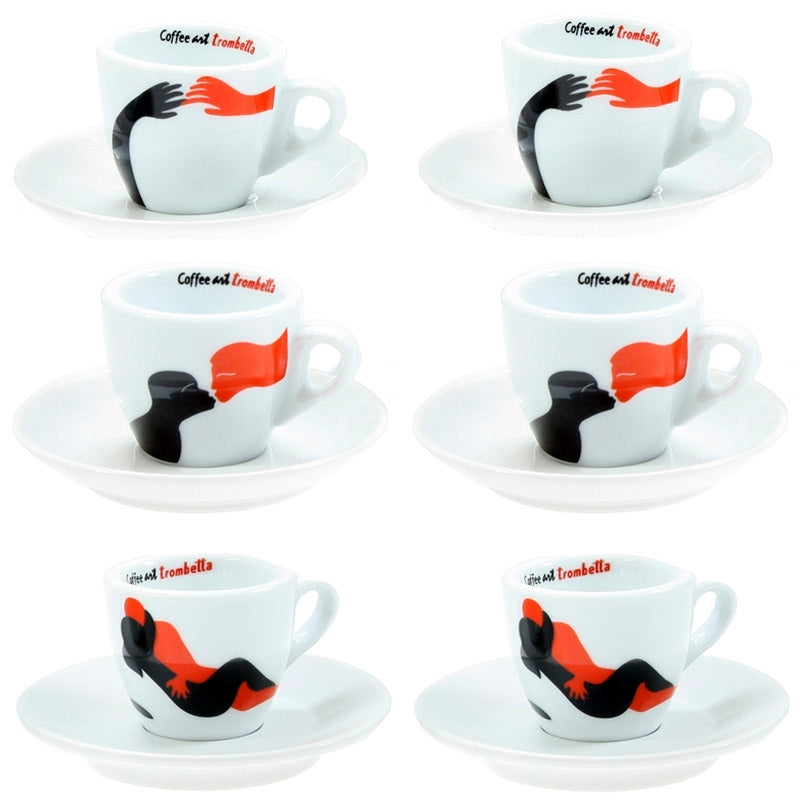 Espressotassen Aus Keramik Mit Kirsch-Muster – 2 Stück, Je 156 Ml, Für Cappuccino, Cortado & Tee