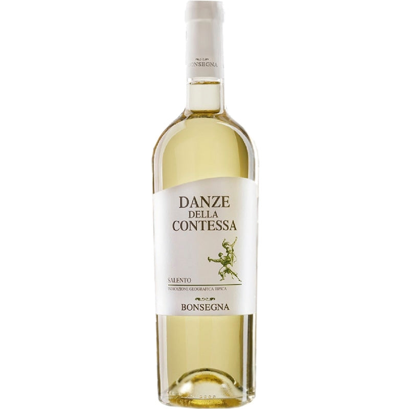 flasche weißwein danza della contessa chardonnay aus apulien