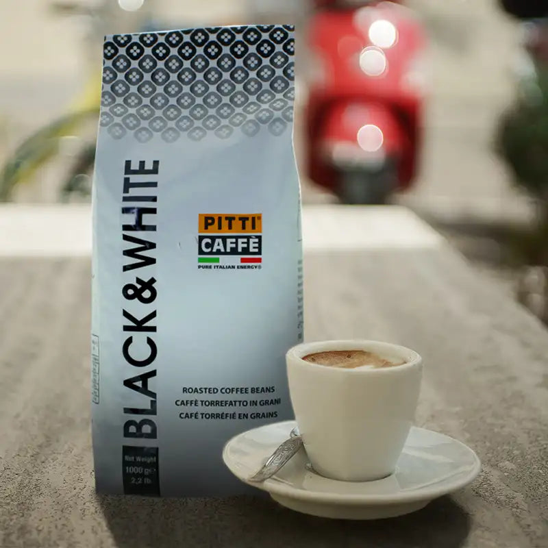 espressobohnen pitti black and white mit espresso