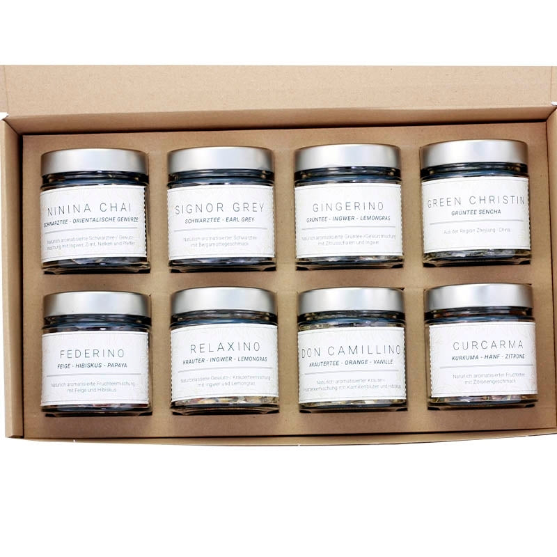 probepaket feinster bio tee mit 8 sorten - von grünem tee bis früchte, eine leckere mischung zum probieren und verschenken