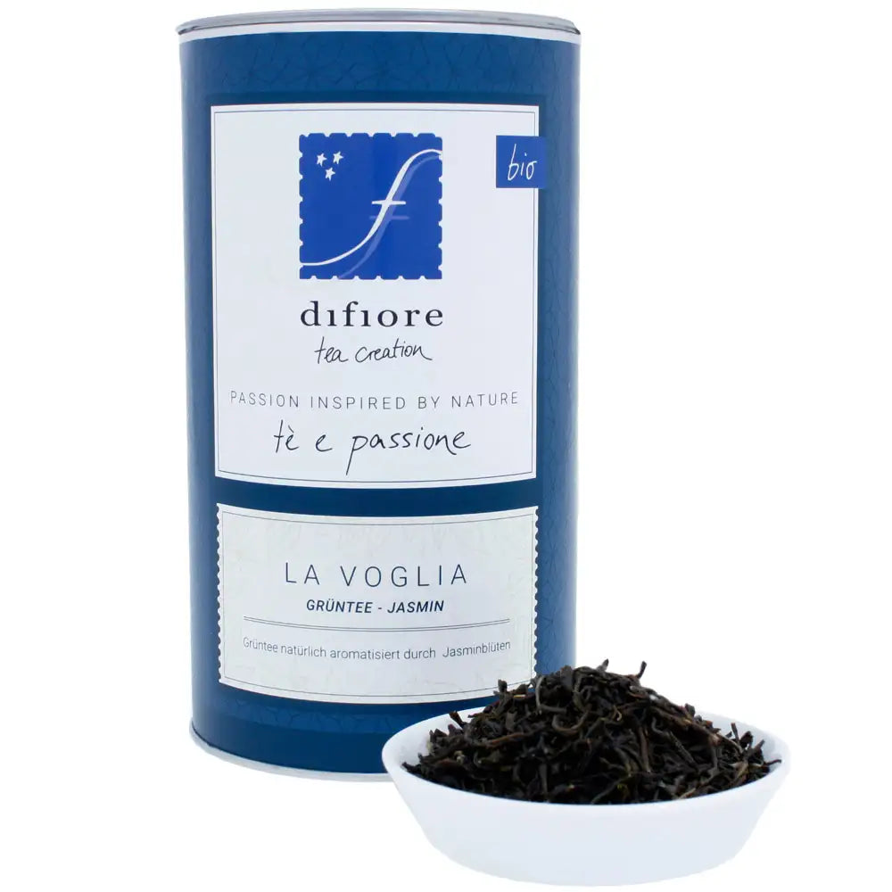 difiore la voglia grüntee mit jasmin in der dose