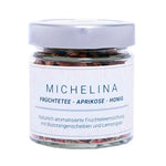 bio fruechtetee im probierglas mit aprikose und honig geschmack von difiore tea