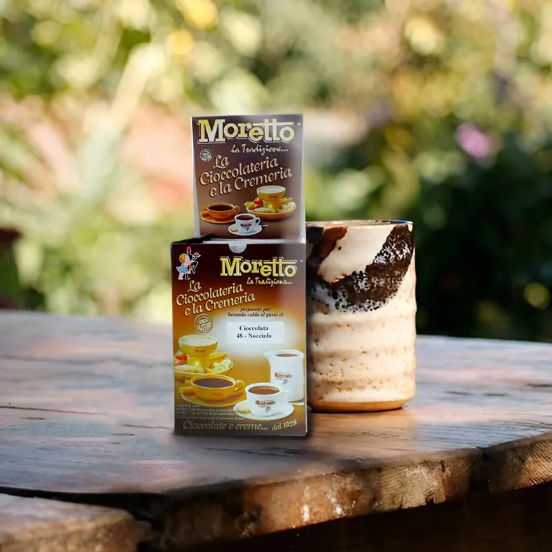 italienische trinkschokolade mit Haselnussgeschmack von moretto