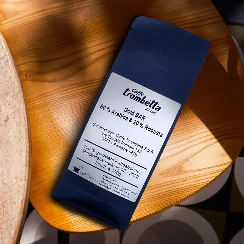 probierpaket trombetta bar gold mit 80% arabica im 100g testpaket 