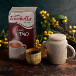 gemahlener espresso gusto pieno für siebträger und mokakannen. kräftiger kaffee aus italien