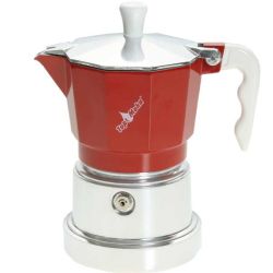 TOP MOKA Espressokocher Rot 3 Tassen